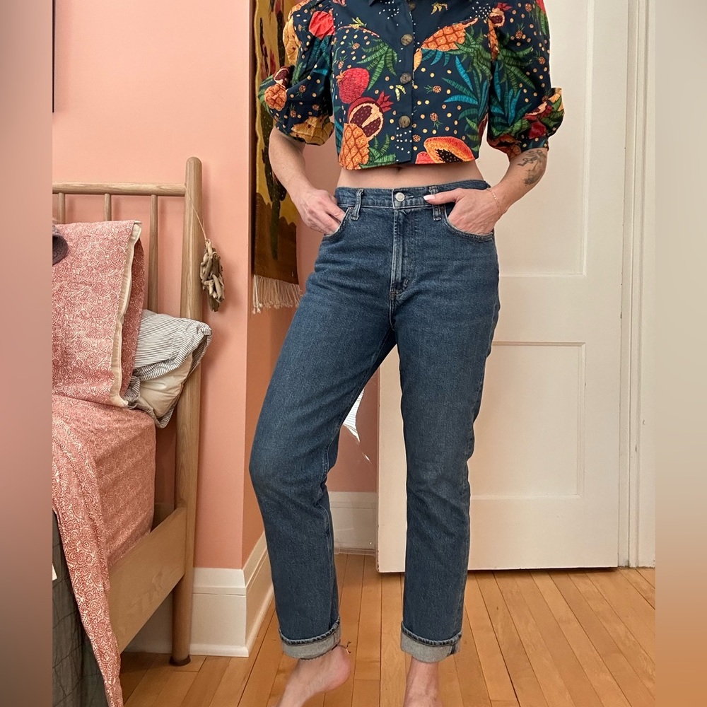 Agolde Women's Straight Leg Jeans in Blue - Picture 2 of 14